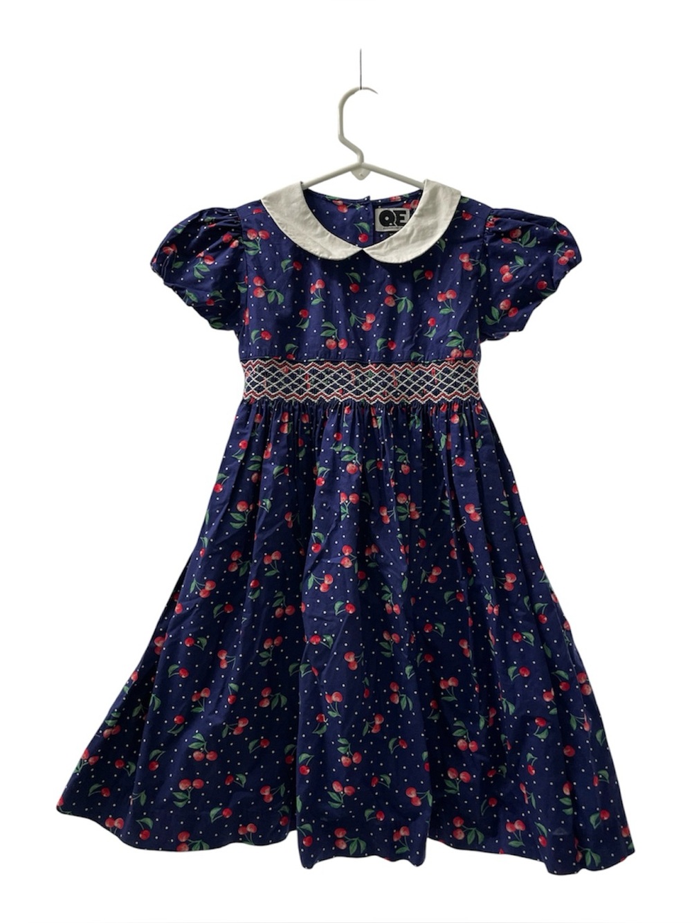 Question Everything Navy Cherry Print Dress with Peter Pan Collar
